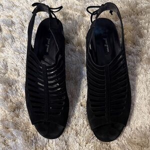 Paul Green Black Suede Strappy Sandals
